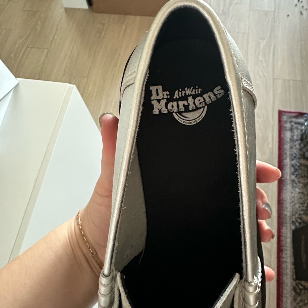 Dr. Martens Silver Leather Penton II Quad Platform Loafers - Picture 4 of 5